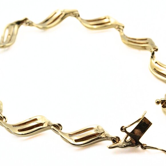 Exquisite PAJ China Diamond Accent 18K Gold Plated Sterling Silver Tennis Bracel - Picture 7 of 12